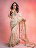 NAINARA Women's Designer Fendy Satin Embroidered Saree with Unstitched Blouse | Party Wear, Wedding & Festive Saree