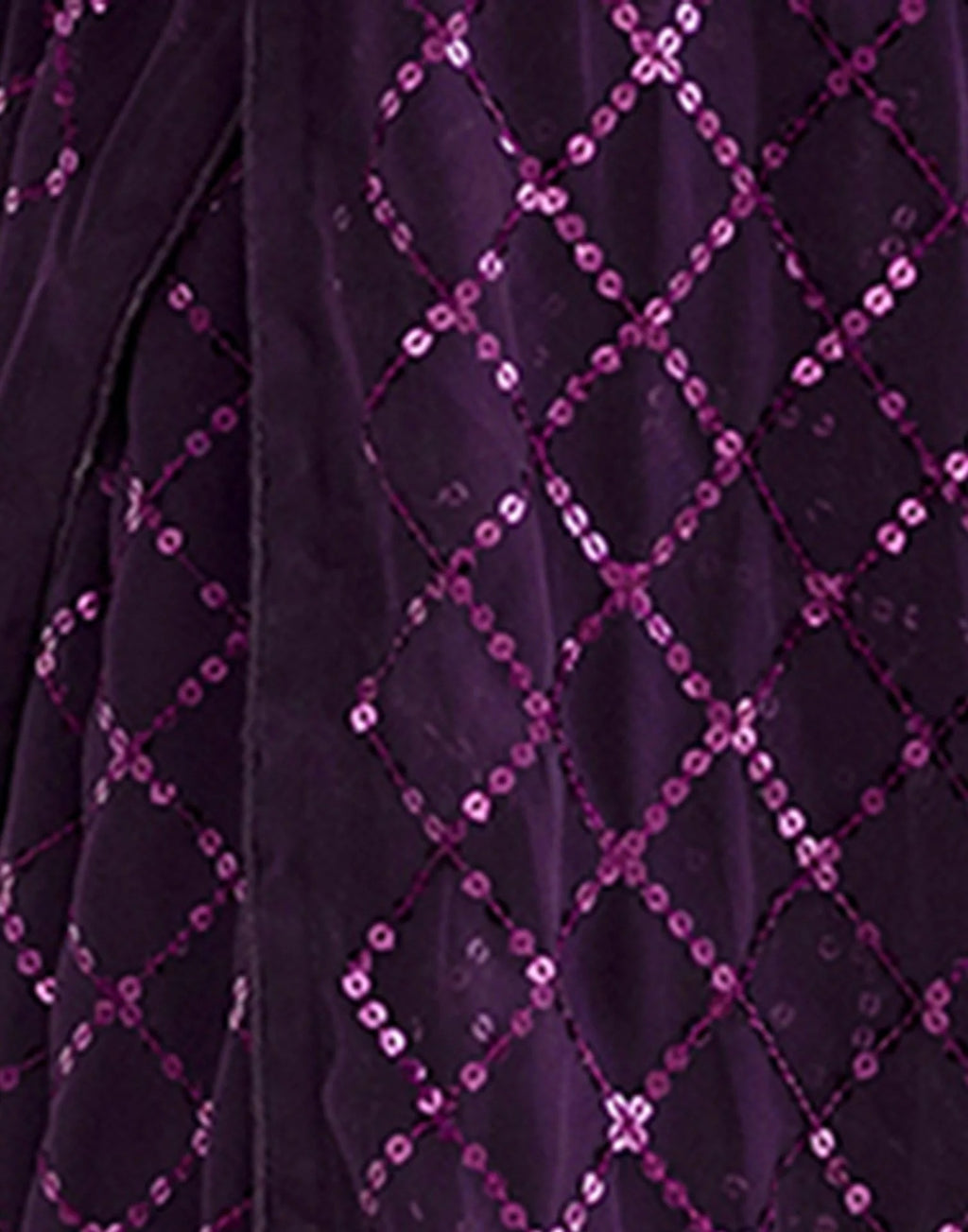 NAINARA Purple Georgette Saree with Sequin Checks Work and Matching Blouse