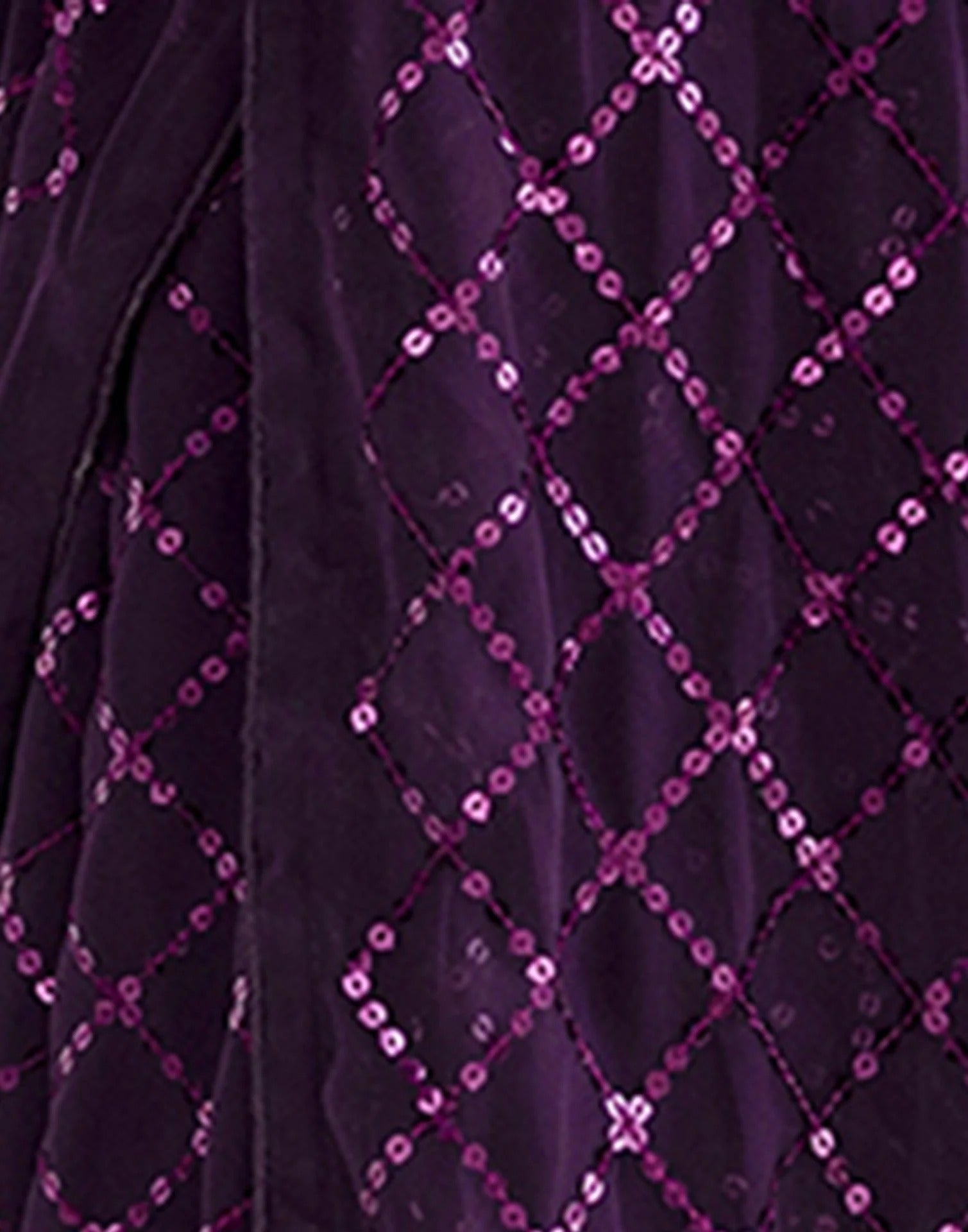 NAINARA Purple Georgette Saree with Sequin Checks Work and Matching Blouse